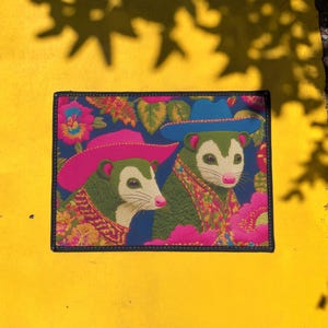Colorful Cowboy Opossum Doormat - Non-Slip Folk Art Entry Rug - Maximalist Front Porch Decor
