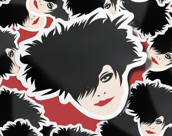 Sticker Robert Smith: glanzende Goth-vinylsticker uit de jaren 80