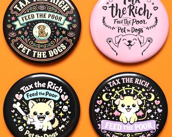 Speld Tax the Rich Pet the Dogs: antikapitalistisch links hondenliefhebber socialistisch politiek speld
