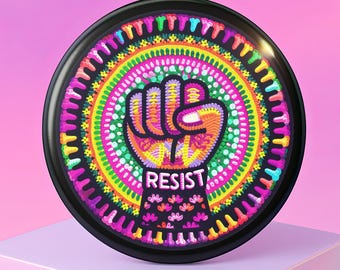 Resist Pin Button: Psychedelic Protest Accessory