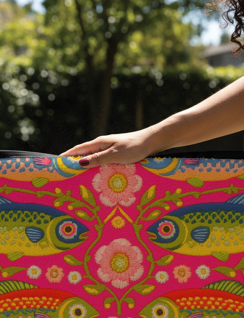 Sardine Doormat Outdoor, Pink Fish Maximalist Rug, Maximalist Fun Kitchen Mat for Dopamine Home image 12