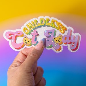 Childless Cat Lady Sticker for Feminist Cat Lover Gifts for Progressive Political Sticker for Cat Mom Gift for Women&#39;s Rights