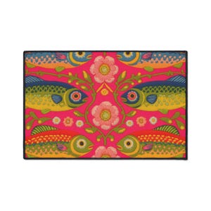 Sardine Doormat Outdoor, Pink Fish Maximalist Rug, Maximalist Fun Kitchen Mat for Dopamine Home image 8