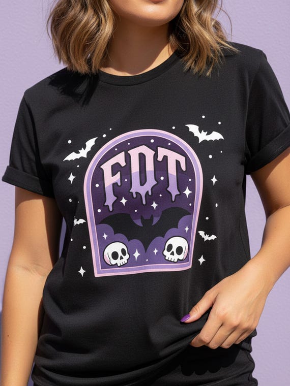 Fdt Pastel Goth T-Shirt - Anti-Trump Protest Top, Skulls & Bats