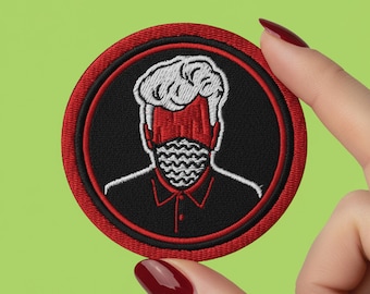 Écusson brodé inspiré de Twin Peaks - Black Lodge Chevron, style surréaliste