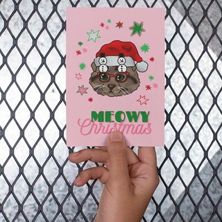 10 Biglietti Natalizi Beneficenza Noel Tatt - Gatto E Cane Camino, Design Macneil, 14x14cm, Ecologici FSC Con Buste