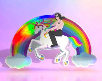 Glenn Danzig Unicorn Rainbow Sticker for Misfits fan: Punk Decal Art for Musicians