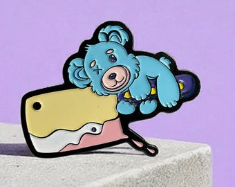 Kawaii Horror Enamel Pin: Creepy Spooky Teddy Bear Pastel Goth Dark Humor