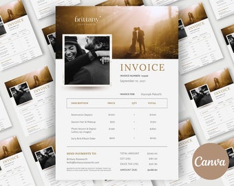 Photography Invoice Template: Elegant Canva Design (Digital Download)