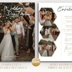 Wedding Photography Timeline Guide: Editable Canva Template