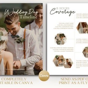 Wedding Photography Timeline Guide: Editable Canva Template