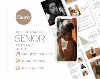 CLASSIC Seniors Photography Canva Template: Editable Price Client Guide, Seniors Photography Pricing Guide, Digital Magazine PDF Brochure