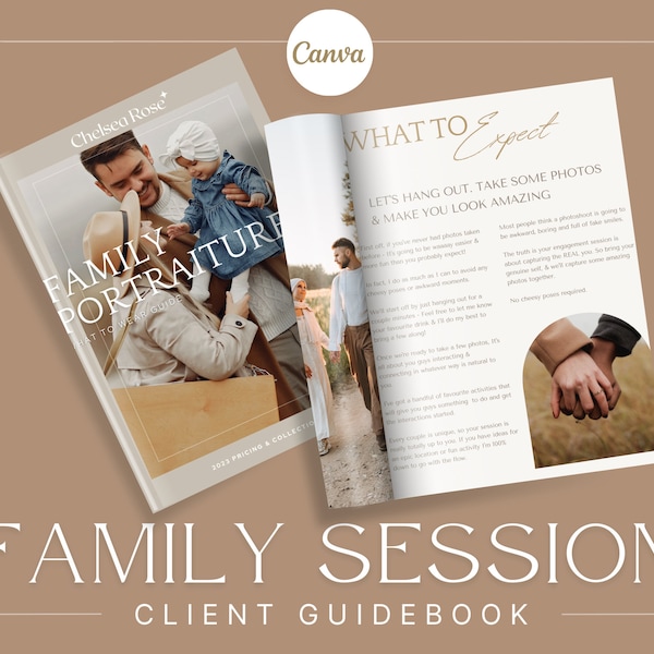 BOHO Family Photography Session What To Wear Guide, Family Photoshoot Guidebook, Client Guide, Pre Photoshoot, Digital Magazine PDF Brochure