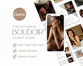 CLASSIC Boudoir Photography Canva Template: Editable Price Client Guide, Boudoir Photography Pricing Guide, Digital Magazine PDF Brochure