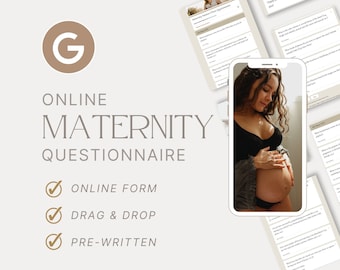 Maternity Photoshoot Questionnaire - Online Form Questionnaire, Drag & Drop Editing, Photography Google Form, Photographer Client Questions