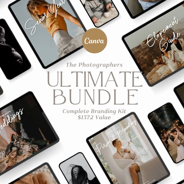 CLASSIC Complete Photography Business Bundle! 1372 DOLLAR VALUE, Brand Kit Complete Set For Photographers, Portrait Studios