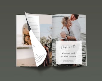 Engagement Style Guide Template, Photography What to Wear Magazine. Photoshop Guidebook, Photographer Marketing Magazine Guide Template