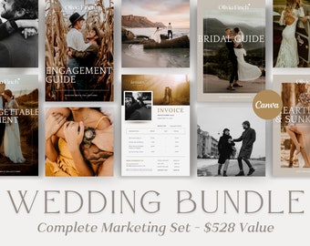 Pakiet brandingowy fotografii ślubnej: szablony marketingowe Canva