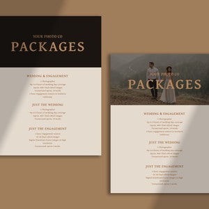 Price List Template For Photographers, Pricing Guide, Price Sheet PDF, Pricing Sheet, Photoshop Template, Photography Price List image 3