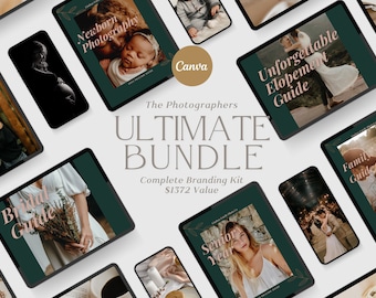 Photography Business Brand Kit: Canva Templates, Client Guides