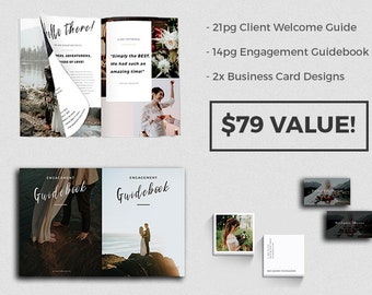 Photography Marketing Kit: Welcome Guide, Style Guide, Business Card Templates (Photoshop PSD)