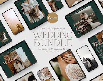 Pakiet brandingowy fotografii ślubnej: szablony Canva, przewodniki, kwestionariusze