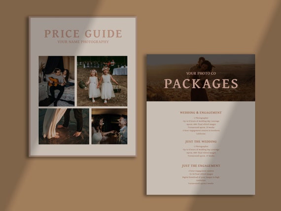 Photography Price Sheet Template: Easy Edit PSD