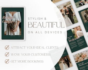 TEAL Bride Guide Canva Template: Editable Price List Client Guide, Teal Bride Guide Photography Pricing Guide, Digital Magazine PDF Brochure
