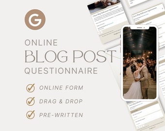 Blog Post Photoshoot Questionnaire - Online Form Questionnaire, Blogger Questionnaire, Photography Google Form, Photographer Questions