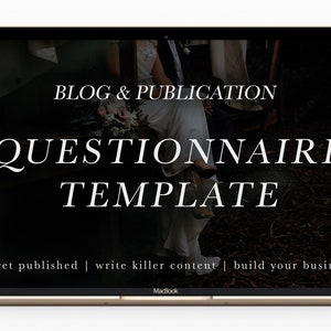 Wedding Blog Questionnaire Template, GET PUBLISHED! Photography Forms, Wedding Photographer Form Template, Online Wedding Questionnaire Form