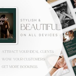 Teal Boudoir Photography Client Guide: Canva Template (Digital Magazine)