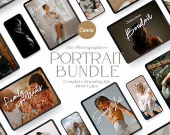 Portrait Photography Branding Kit: Canva Templates Bundle