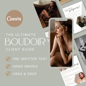 GOLD Boudoir Photography Canva Template: Editable Price List Client Guide, Boudoir Photography Pricing Guide, Digital Magazine PDF Brochure