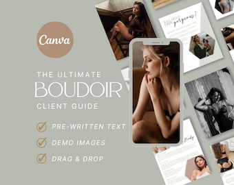 GOLD Boudoir Photography Canva Template: Editable Price List Client Guide, Boudoir Photography Pricing Guide, Digital Magazine PDF Brochure