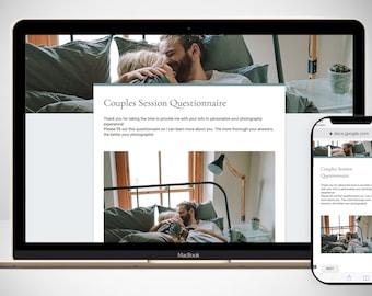 Couples Questionnaire Template! Engagement Session, Portrait Photography, Weddings, Anniversary, Photoshoot Schedule, Timeline Template