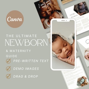 GOLD Newborn and Maternity Photography Canva Template Editable Price Client Guide Photography Pricing Guide, Digital Magazine PDF Brochure