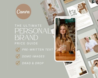 GOLD Personal Brand Photography Canva Template: Editable Price Client Guide, Personal Brand Photography Guide, Digital Magazine PDF Brochure
