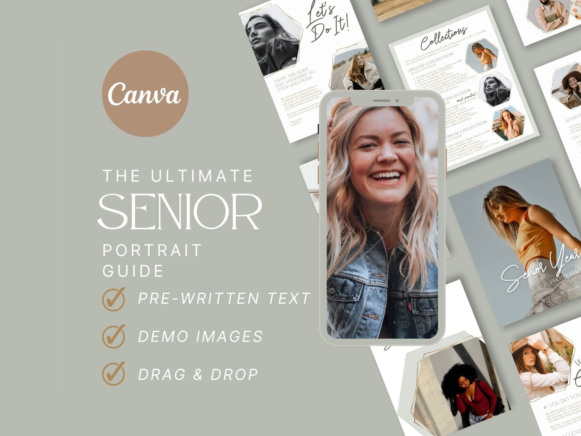 Seniors Photography Welcome Guide: Editable Canva Template (Digital Magazine PDF)