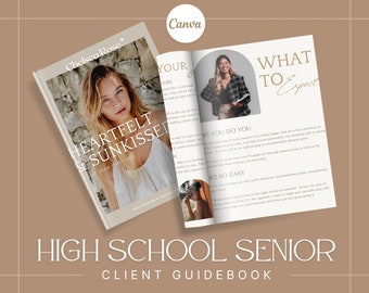 Boho Senior Photography Welcome Guide: Canva Template (Digital PDF)
