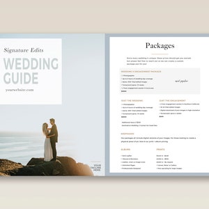 Plantilla de lista de precios para videógrafos de bodas: Guía de precios personalizable (Photoshop PSD)