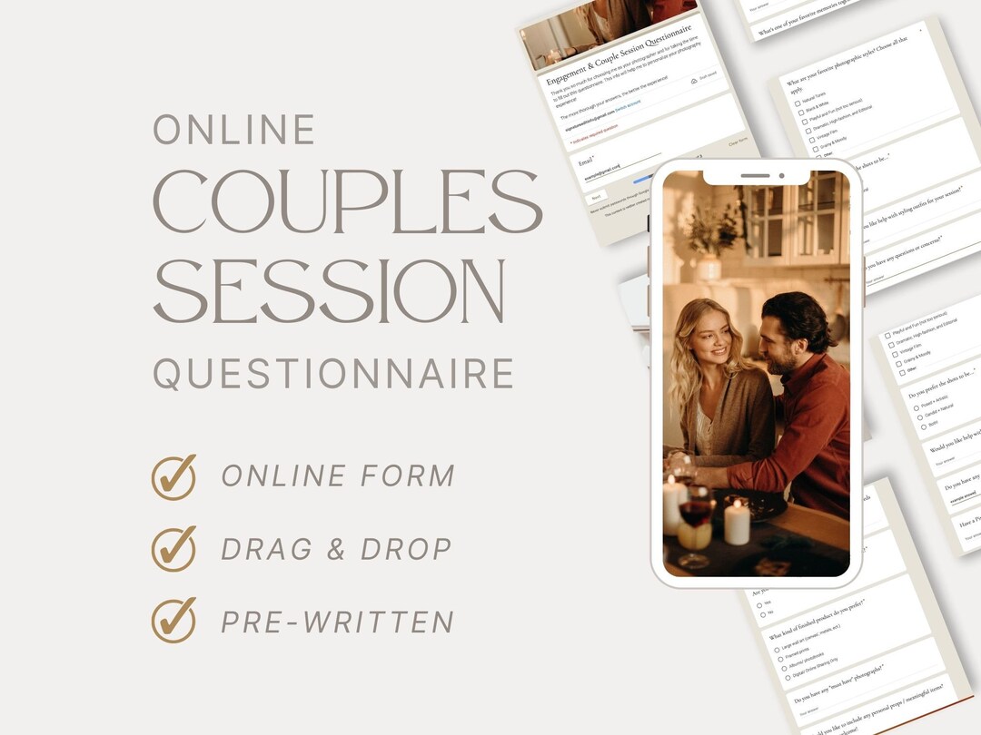 Engagement Photoshoot Questionnaire Online Form Questionnaire, Drag