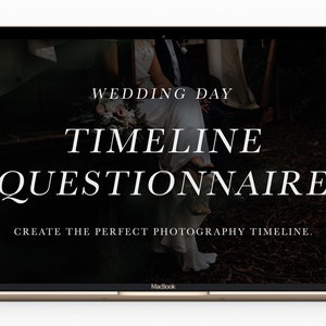 Wedding Timeline Questionnaire Template, Photographer Forms, Wedding Photography Questionnaire List. Photography Prep Guide, Business Forms