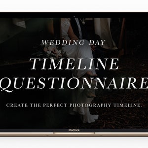 Wedding Timeline Questionnaire Template, Photographer Forms, Wedding Photography Questionnaire List. Photography Prep Guide, Business Forms