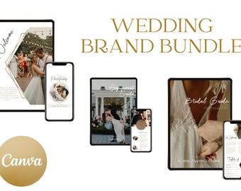 Canva Brand Bundle for Wedding Photographers, Wedding Pricing Template, Engagement Style Guide, Bride Guidebook, Marketing PDF Magazine