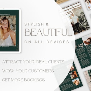 Seniors Photography Welcome Guide: Teal Canva Template (Digital Download)