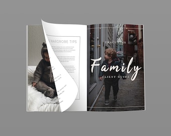 Family Photographer Client Welcome Guide: Modern Studio Magazine (Photoshop Template)