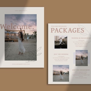 Photography Packages Template, Wedding Photography Packages Template, Price List, Pricing Sheet, Photoshop Template