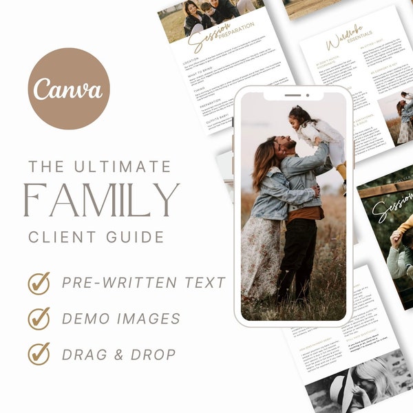 CLASSIC Family Photo Session Guide, Photography Canva Template: Client Photoshoot Guide, Family Photography Marketing, Digital Magazine PDF