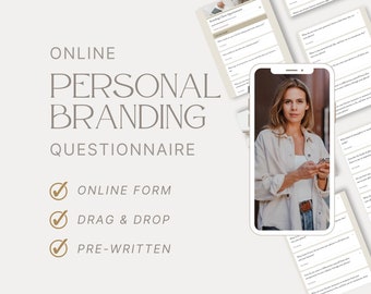 Branding Photoshoot Questionnaire - Online Form Questionnaire, Personal Brand Shoot, Photography Google Form, Photographer Client Questions