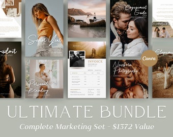Photography Business Brand Kit: Canva Templates, Client Guides